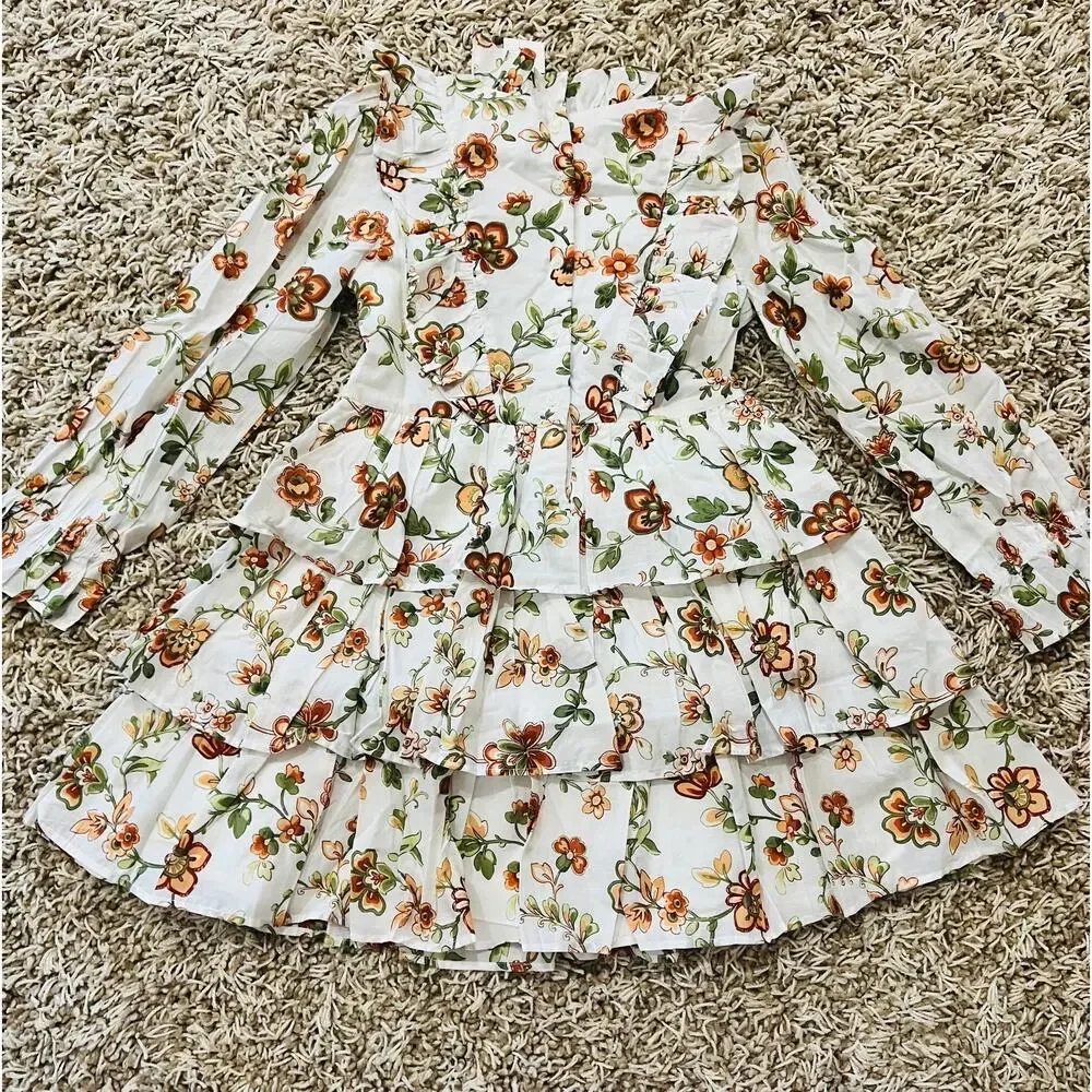 NWT❤️Janie and Jack Floral Tiered Ruffle Dress sz7